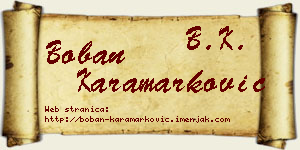 Boban Karamarković vizit kartica